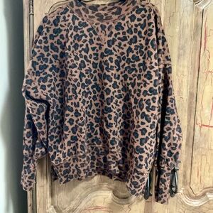 Abercrombie & Fitch Brown Leopard Print Sweater